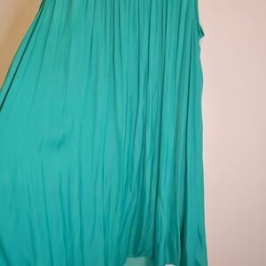 Lily Pulitzer XS Sienna Lagoon Green Swing Dress Gold Metallic Baided Accents